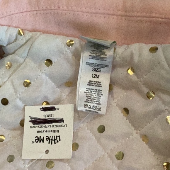 NWT LITTLE ME PINK GIRLS LINED PEACOAT SZ.12M - Picture 7 of 9